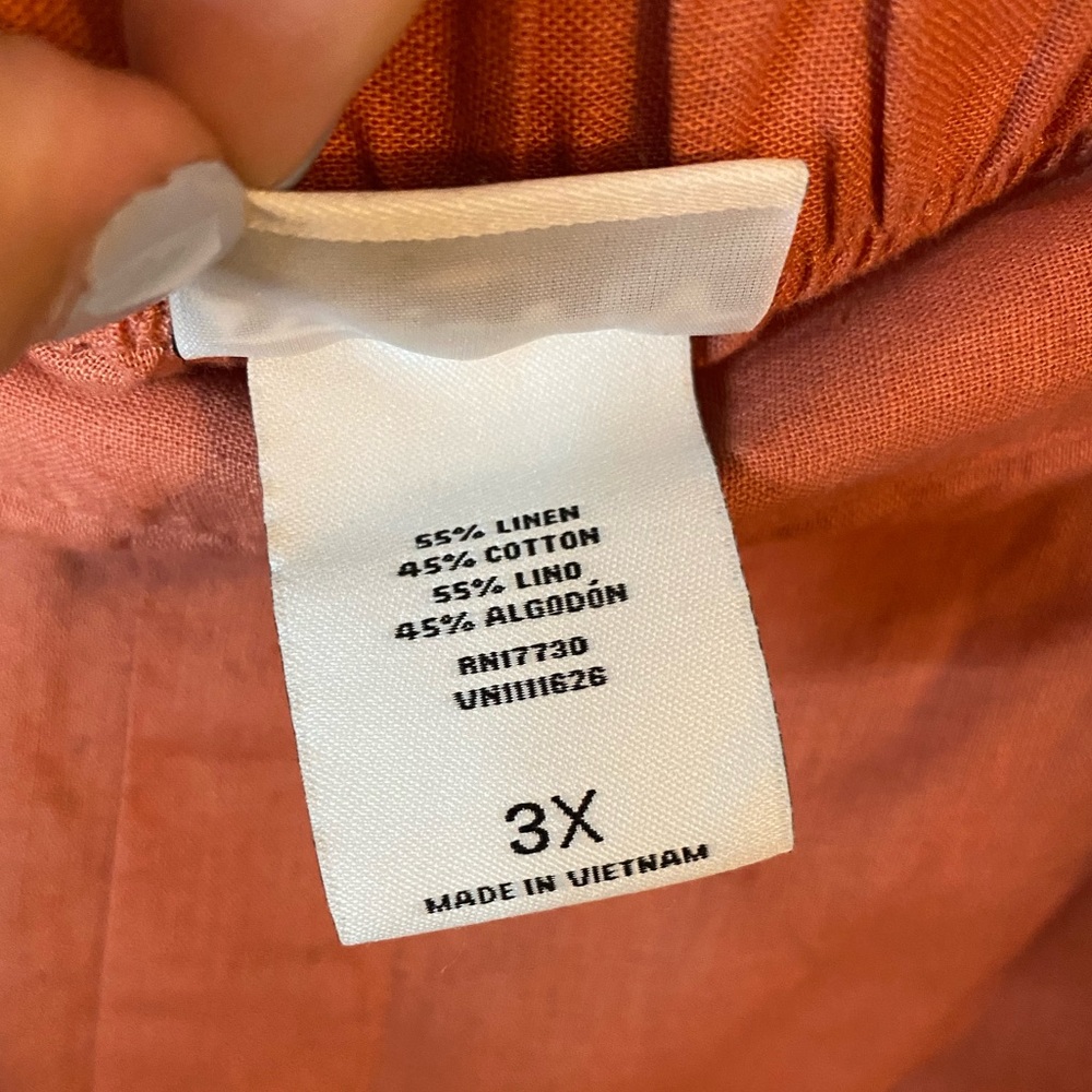 Ava & Viv Rust Orange Linen Blend Plus Size Women’s Shorts Size 3X - Picture 4 of 7
